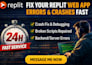 fix replit web app errors replit app broken script replit web app crash debug